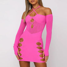 Load image into Gallery viewer, Serenity Mesh Long Sleeve Cut Out Bodycon Mini Dress
