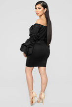 Load image into Gallery viewer, Elma Off Shoulder Puff Sleeve Bodycon Mini Dress
