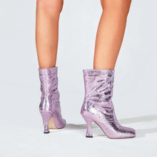 Load image into Gallery viewer, Savannah Metallic High Heel Ankle Boots
