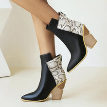 Load image into Gallery viewer, Reagan Pointed Toe Chunky High Heel Ankle Boots
