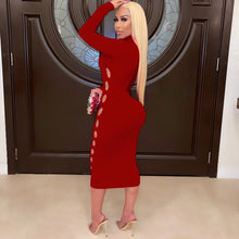 Load image into Gallery viewer, Salma Cut Out Long Sleeve Bodycon Midi Dress
