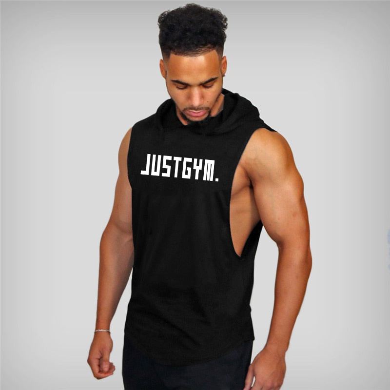 Just Gym Sleeveless Hooded Tank Top