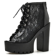 Load image into Gallery viewer, Heidi Lace Lace-Up Platform High Heels
