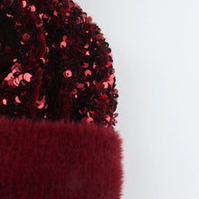 Load image into Gallery viewer, Ximena Pompom Sequin Beanie
