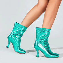 Load image into Gallery viewer, Savannah Metallic High Heel Ankle Boots
