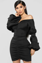 Load image into Gallery viewer, Elma Off Shoulder Puff Sleeve Bodycon Mini Dress
