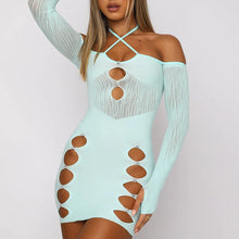 Load image into Gallery viewer, Serenity Mesh Long Sleeve Cut Out Bodycon Mini Dress
