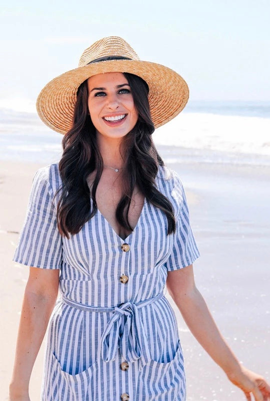 Charlotte Ava Straw Wide Brim Panama Hat