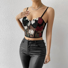 Load image into Gallery viewer, Riley Floral Mesh Cami Crop Top
