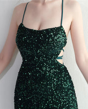 Load image into Gallery viewer, Mazikeen Sequin Mermaid Slit Maxi Dress
