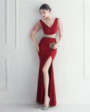 Load image into Gallery viewer, Krystal Bre Satin Slit Maxi Dress
