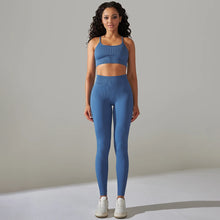 Load image into Gallery viewer, Yuvika Seamless Ribbed Two-Piece Yoga Set
