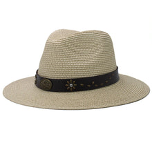 Load image into Gallery viewer, Ellie Rebecca Straw Wide Brim Panama Hat
