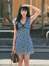 Load image into Gallery viewer, Emma Mesh Floral Mini Dress
