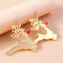 Load image into Gallery viewer, Goldie Rudolph Christmas Earrings
