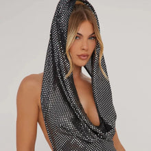 Load image into Gallery viewer, Jalayla Sequin Halter Neck Hooded Mini Dress
