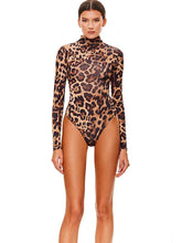 Load image into Gallery viewer, Azariah Leopard Turtleneck Long Sleeve Bodysuit
