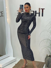 Load image into Gallery viewer, Lilith Sequin Long Sleeve Bodycon Maxi Dress
