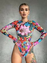 Load image into Gallery viewer, Lorelei Floral Long Sleeve Bodysuit
