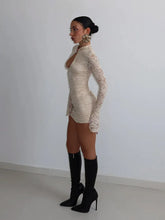 Load image into Gallery viewer, Celyn Lace Long Sleeve Bodycon Mini Dress
