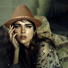 Load image into Gallery viewer, Valeria Straw Chain Panama Hat
