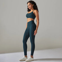 Load image into Gallery viewer, Yuvika Seamless Ribbed Two-Piece Yoga Set
