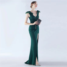 Load image into Gallery viewer, Kadence Shae Satin Slit Mermaid Maxi Dress
