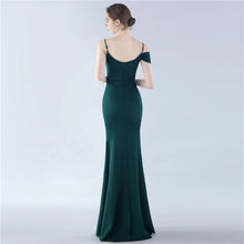 Load image into Gallery viewer, Marie Lou Satin Mermaid Slit Maxi Dress
