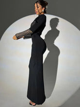 Load image into Gallery viewer, Royal Diamond Sheer Long Sleeve Maxi Dress
