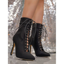 Load image into Gallery viewer, Oliver Lace-Up Pointed Toe High Heel Ankle Boots
