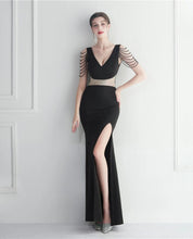 Load image into Gallery viewer, Krystal Bre Satin Slit Maxi Dress
