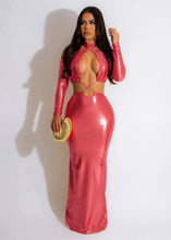 Load image into Gallery viewer, Brooke Metallic Halter Long Sleeve Bodycon Maxi Dress
