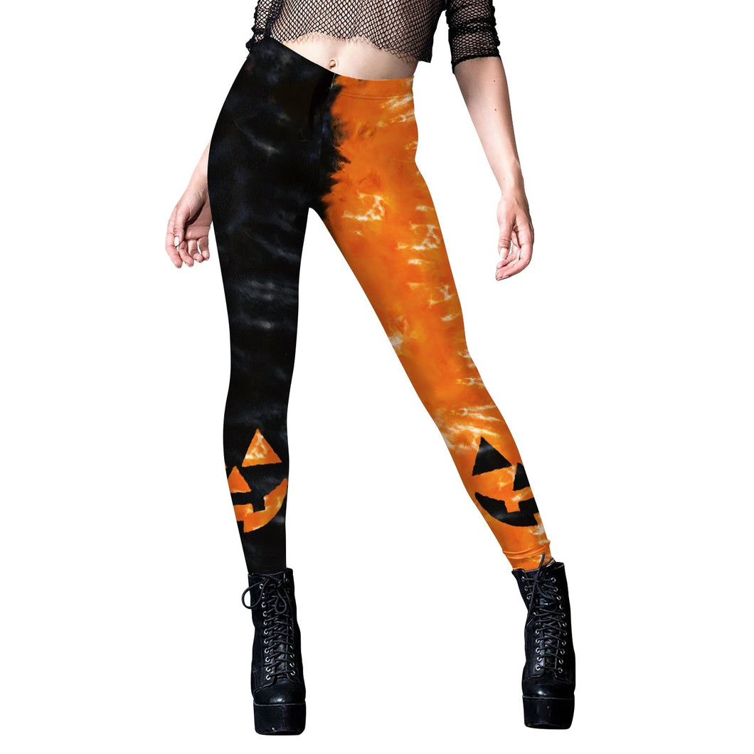 Pumpkin Face Halloween Legging Pants