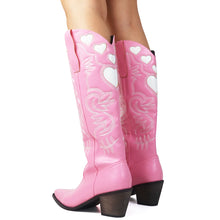 Load image into Gallery viewer, Misty Love Heart Pointed Toe Knee High Western Boots
