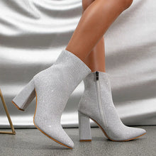 Load image into Gallery viewer, Melissa Glitter High Heel Ankle Boots
