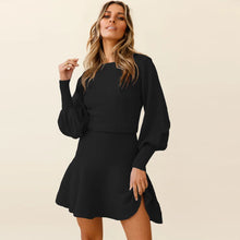 Load image into Gallery viewer, Maliyah Knit Long Lantern Sleeve Mini Dress
