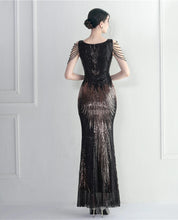 Load image into Gallery viewer, Keylani Sequin Beaded Mermaid Maxi Dress
