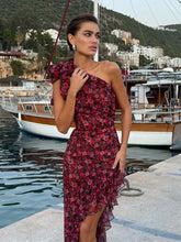 Load image into Gallery viewer, Hope Floral One Shoulder Slit Maxi Dress
