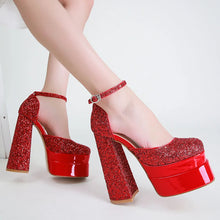 Load image into Gallery viewer, Amora Glitter Platform High Heels
