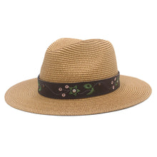 Load image into Gallery viewer, Mia Evelyn Straw Wide Brim Panama Hat
