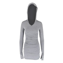 Load image into Gallery viewer, Kya Hooded Long Sleeve Mini Dress
