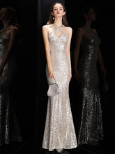 Load image into Gallery viewer, Paola Sequin Halter Mermaid Maxi Dress
