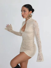 Load image into Gallery viewer, Celyn Lace Long Sleeve Bodycon Mini Dress
