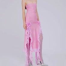 Load image into Gallery viewer, Delma Ruffle Strapless Slit Maxi Dress
