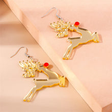 Load image into Gallery viewer, Goldie Rudolph Christmas Earrings
