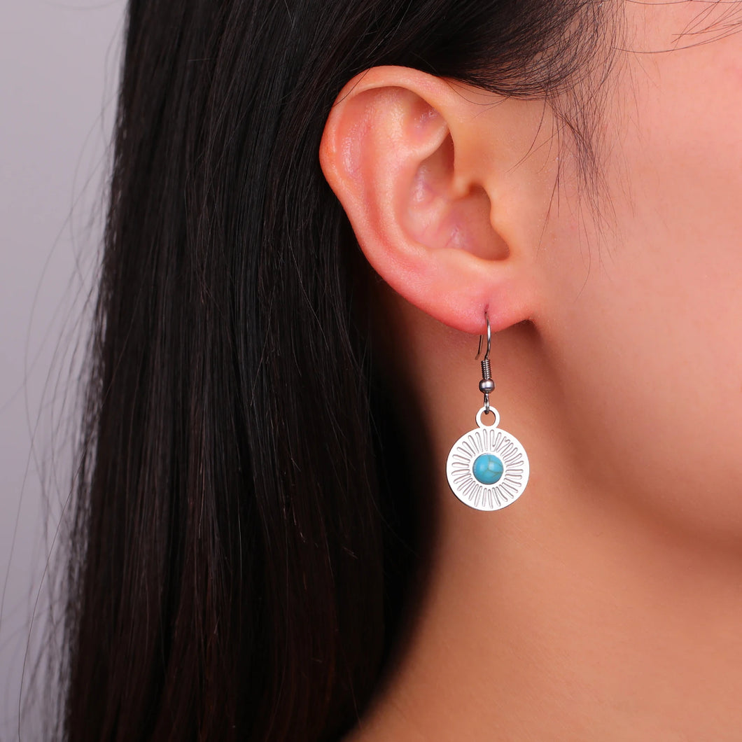 Julieta Turquoise Round Earrings