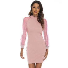 Load image into Gallery viewer, Lisa Pearl Mesh Long Sleeve Bodycon Mini Dress
