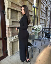 Load image into Gallery viewer, Cheyenne Ribbed Long Sleeve Bodycon Maxi Dress
