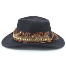 Load image into Gallery viewer, Lorelei Feather Wool Western Hat
