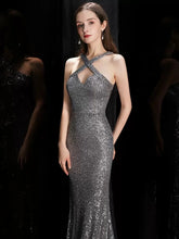 Load image into Gallery viewer, Paola Sequin Halter Mermaid Maxi Dress

